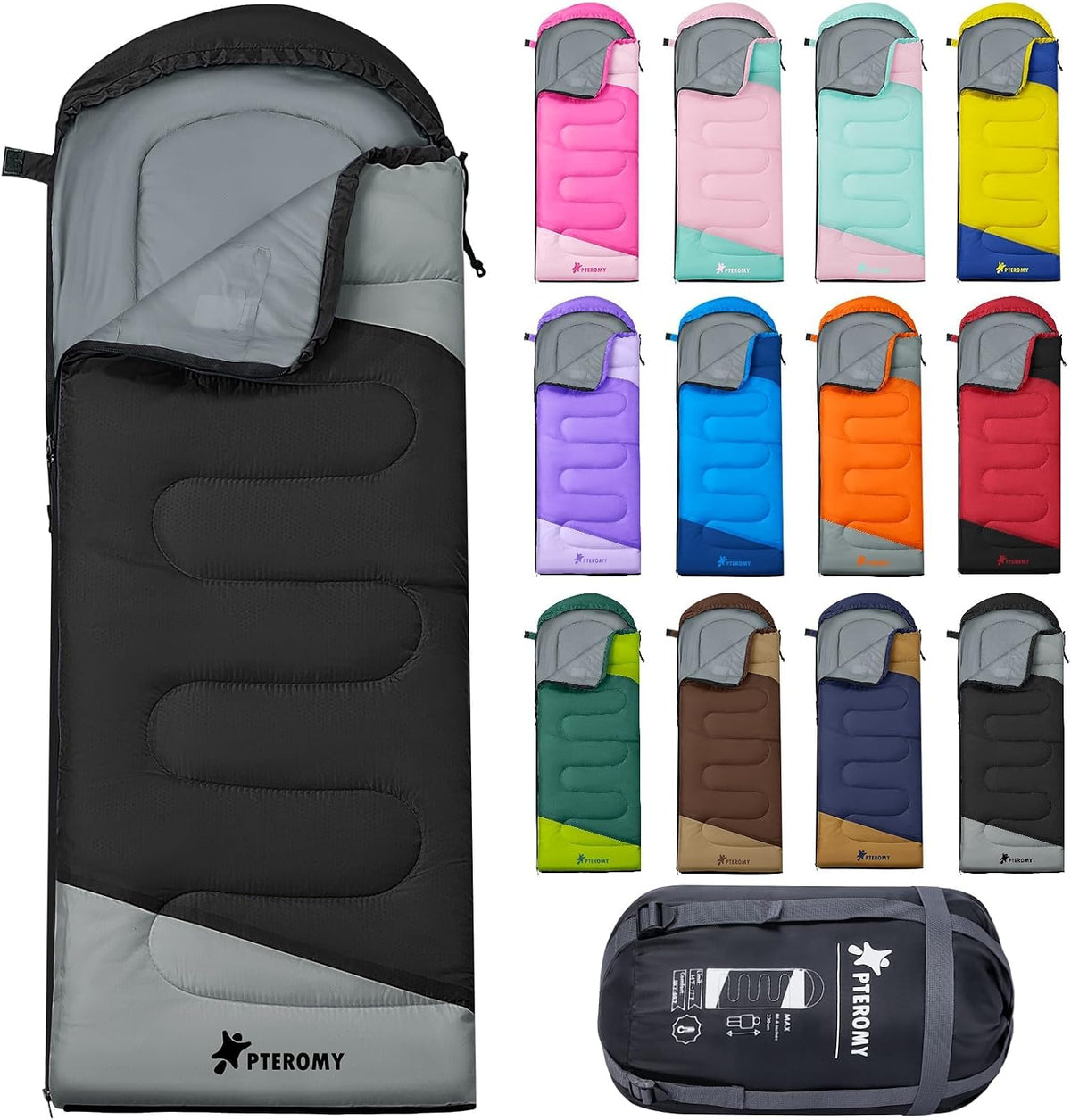 Sacos de Dormir para Adultos, Ultraligeros y Lavables a máquina, a Prueba de Agua para Senderismo, Camping y Mochila, para Clima Cálido y Frío, Esenciales de Camping para Viajar