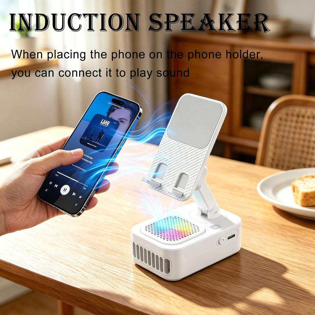 Altavoz Bluetooth de inducción inalámbrico con soporte para teléfon...