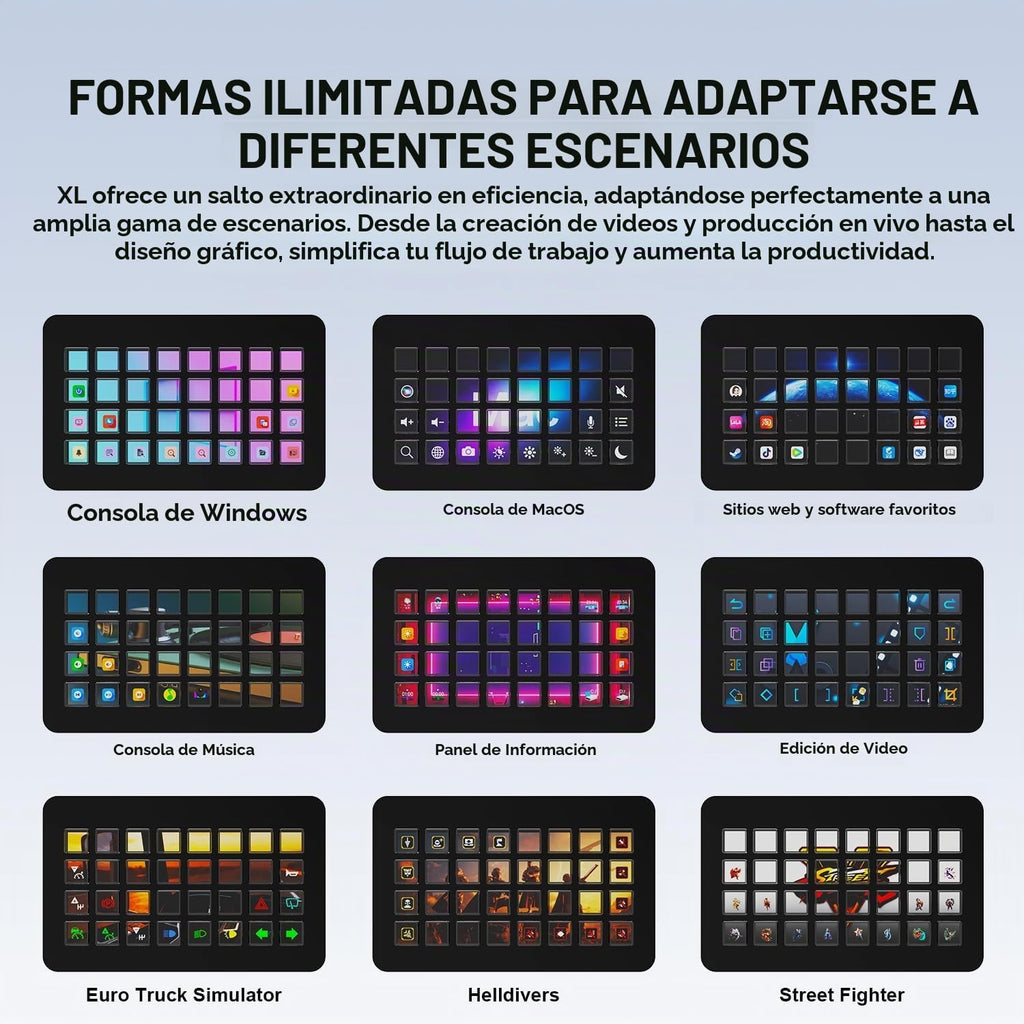 /VSDinside XL Streaming Deck y teclado macro - 32 teclas personalizables con ruedas de desplazamiento + luz RGB, teclado de acceso directo programable para jugadores creadores trabajan en OBS