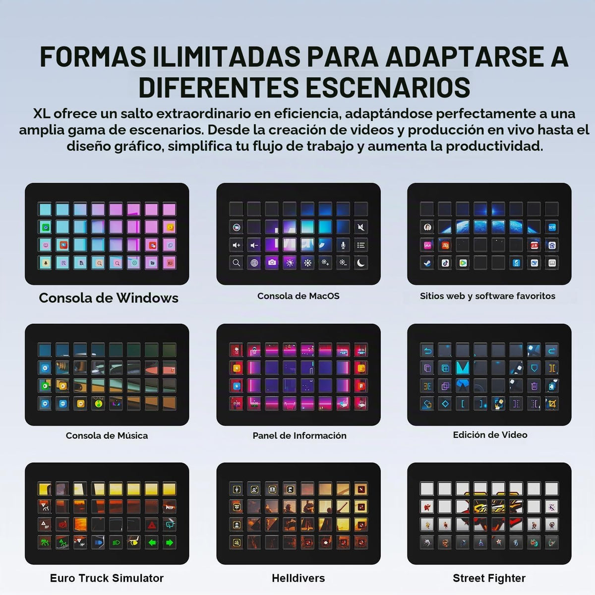 /VSDinside XL Streaming Deck y teclado macro - 32 teclas personalizables con ruedas de desplazamiento + luz RGB, teclado de acceso directo programable para jugadores creadores trabajan en OBS