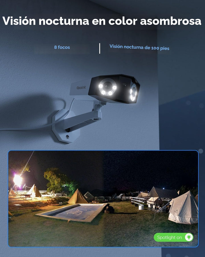 Sistema de cámara de seguridad REOLINK 4K PoE, cámara IP para el ho...