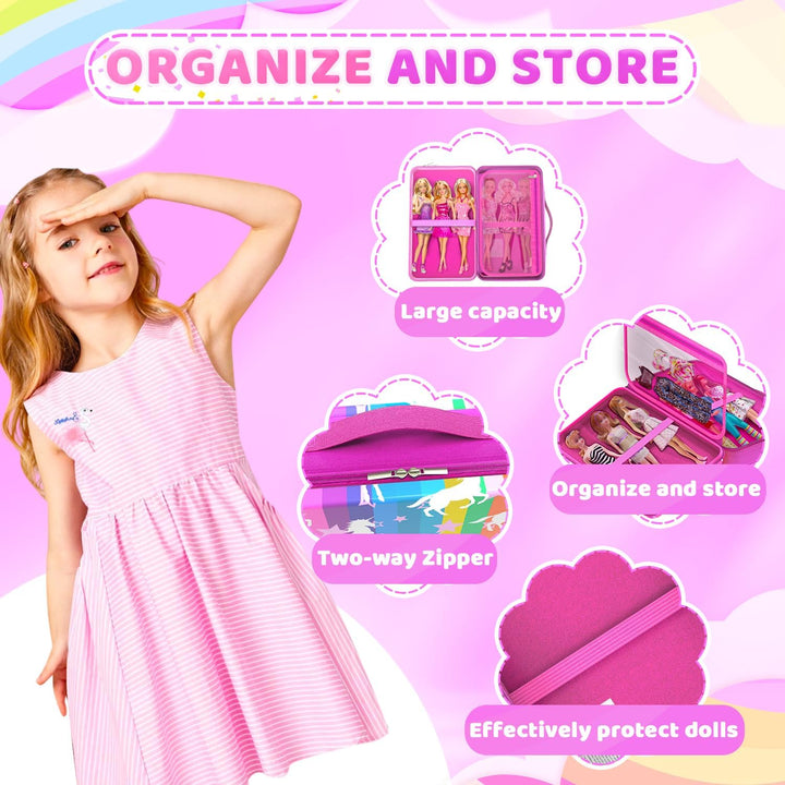 LININYHAO Elegante estuche de viaje para muñecas de moda de 12 pulg...