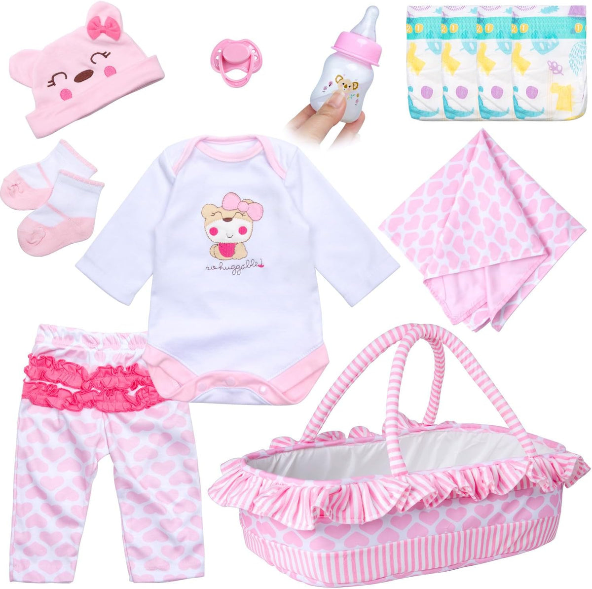 PEDOLLTREE Reborn - Ropa para muñecas bebé, conjunto de accesorios