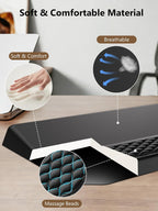 Soporte ergonómico 2 en 1 para teclado con reposamuñecas, color negro