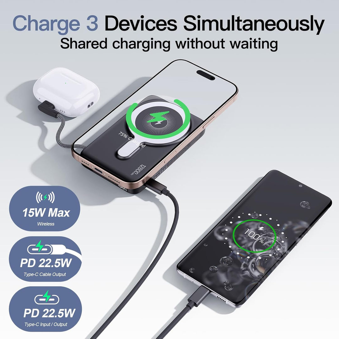 Banco de energía inalámbrico M3 Ultra Slim de 0.4 pulgadas, cargado...
