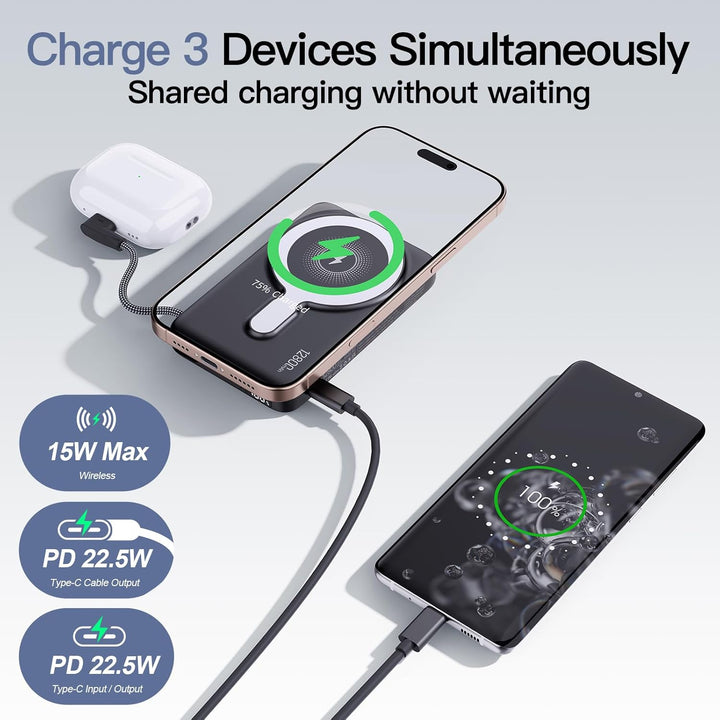 Banco de energía inalámbrico M3 Ultra Slim de 0.4 pulgadas, cargado...