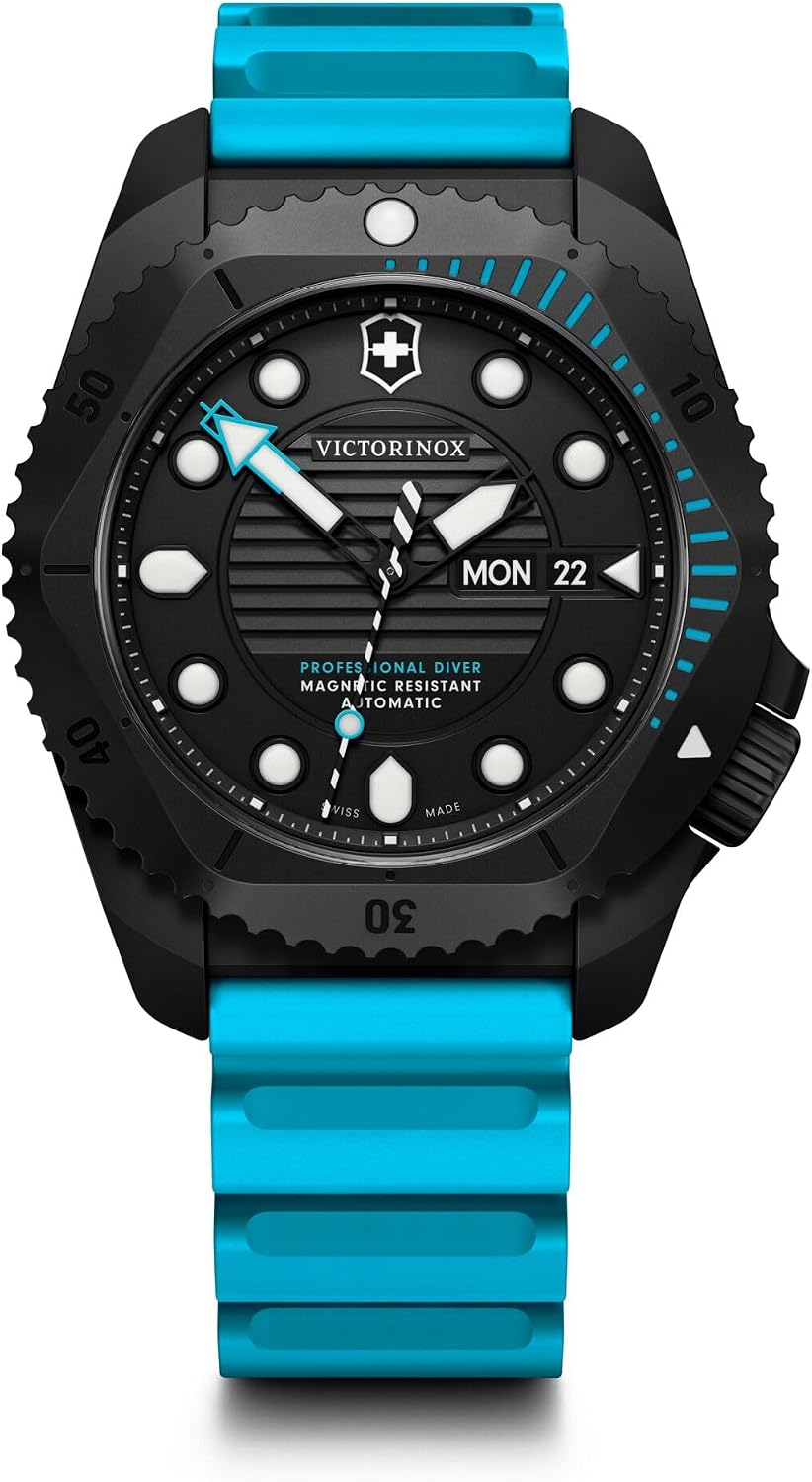 Victorinox Reloj Dive Pro Automático Negro Titanio Azul Correa De Caucho 1.693 in - 242071