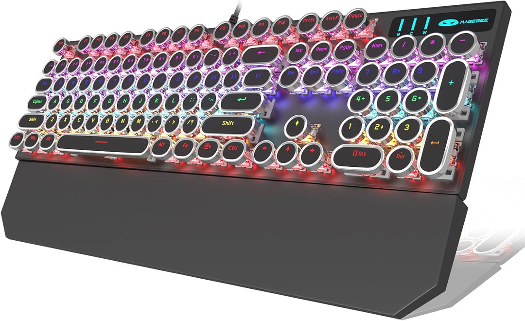 Camiysn Teclado Mecánico para Juegos Estilo Máquina de Escribir, Te...