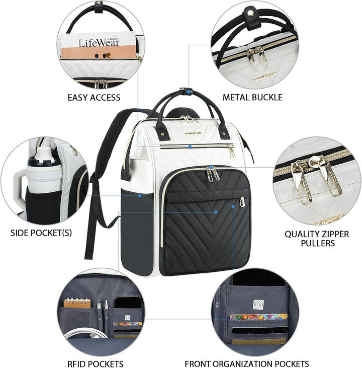 VANKEAN Mochila para laptop de 17 pulgadas para mujeres y hombres,...