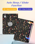 Funda para iPad mini 7ª (A17 Pro)/Mini 6ª de 8.3 pulgadas, flor