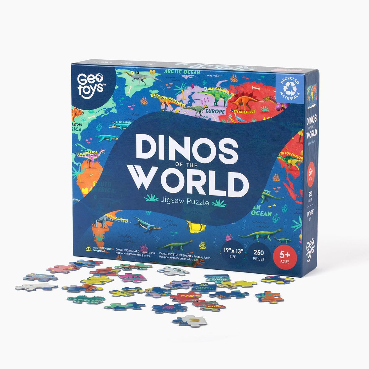 Rompecabezas de Dinos del Mundo de 19 x 13 pulgadas para niños