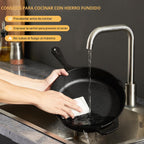 EWFEN Juego de 3 sartenes de hierro fundido, utensilios de cocina presazonados de calidad de chef profesional de alta resistencia, sartenes de 6, 8 y 10 pulgadas para freír, saltear y cocinar, usar en interiores y exteriores, horno, parrilla