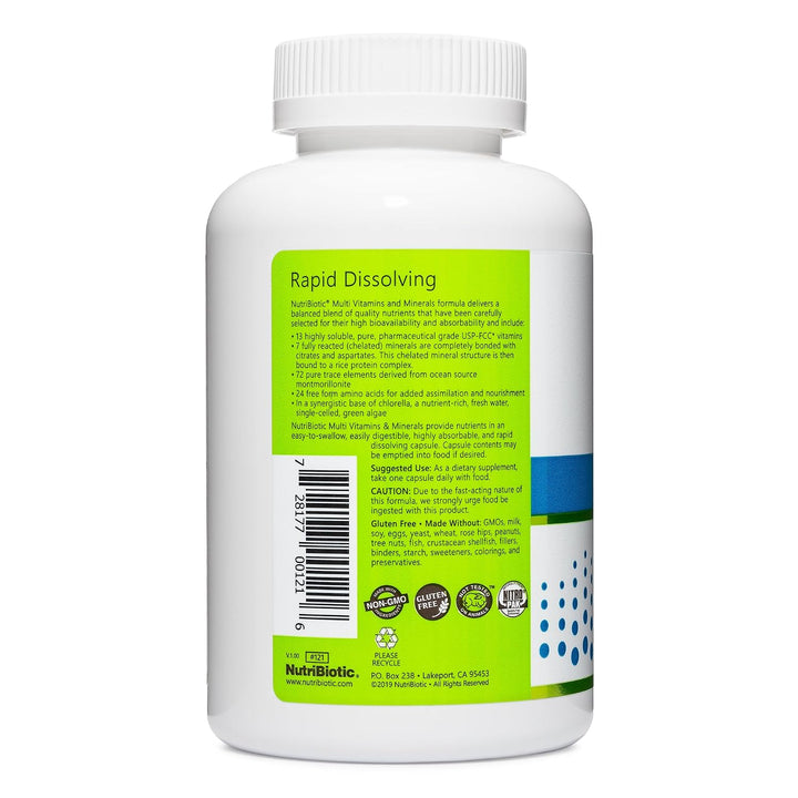 NutriBiotic Multivitaminas y minerales, cápsulas de 180 unidades (a...