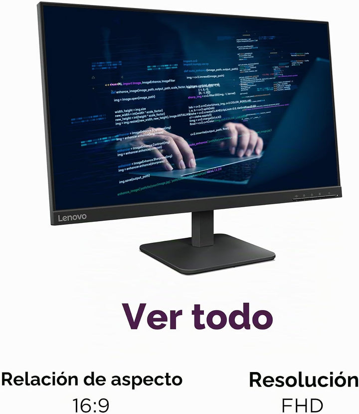Lenovo L24-4e - Monitor de oficina - Pantalla IPS FHD de 23.8"...