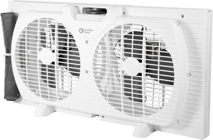 Comfort Zone - Ventilador reversible de ventana doble con 3 velocid...