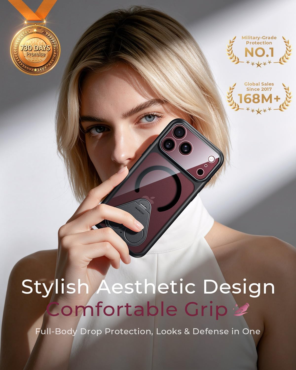 Funda magnética fuerte y soporte sin costuras de 360° para iPhone 18 Pro