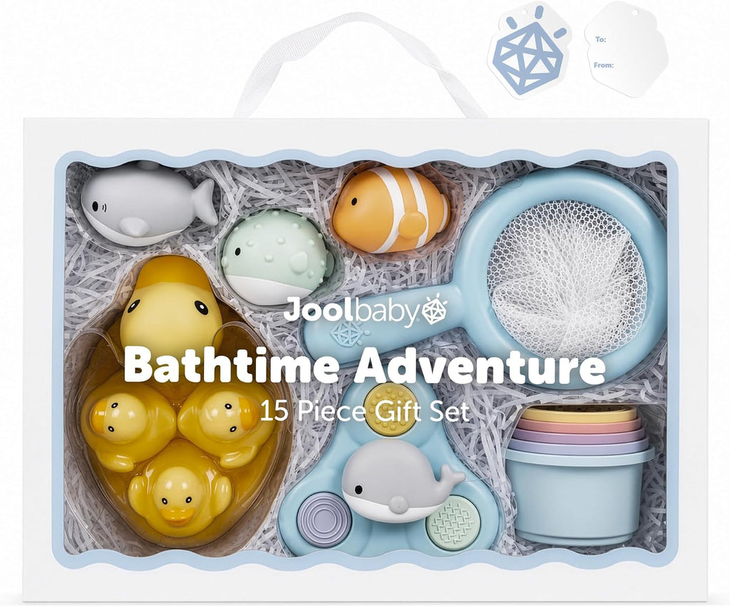 Jool Baby Juego de regalo de juguetes de bañera de 15 piezas con