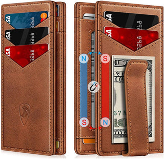 ZALVEX Billetera para Hombre, Billeteras de Cuero para 12-15 Tarjet...