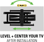 SANUS Soporte de pared para TV de movimiento completo para televisores de 42" a 90" de hasta 125 libras – Extiende, gira e inclina - Instalación DIY fácil en 3 pasos con herrajes incluidos - Acabado