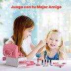 PERRYHOME Juego de maquillaje para niños para niña, 56 piezas, cosméticos