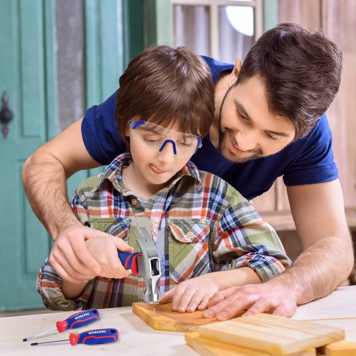 WORKPRO Juego de herramientas de mano para niños de 9 piezas, kit d...