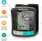HealthSmart Monitor de presión arterial estándar digital con brazalete superior automático que muestra la frecuencia del pulso y los latidos cardíacos irregulares, almacena hasta 120 lecturas para 2