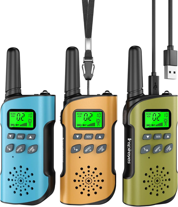 Inspireyes Walkie Talkies para niños recargables, juguetes para niñ...