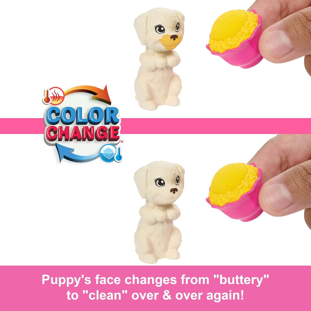 Barbie Muñeca y juego con 2 figuras de perro de juguete y más de 10...