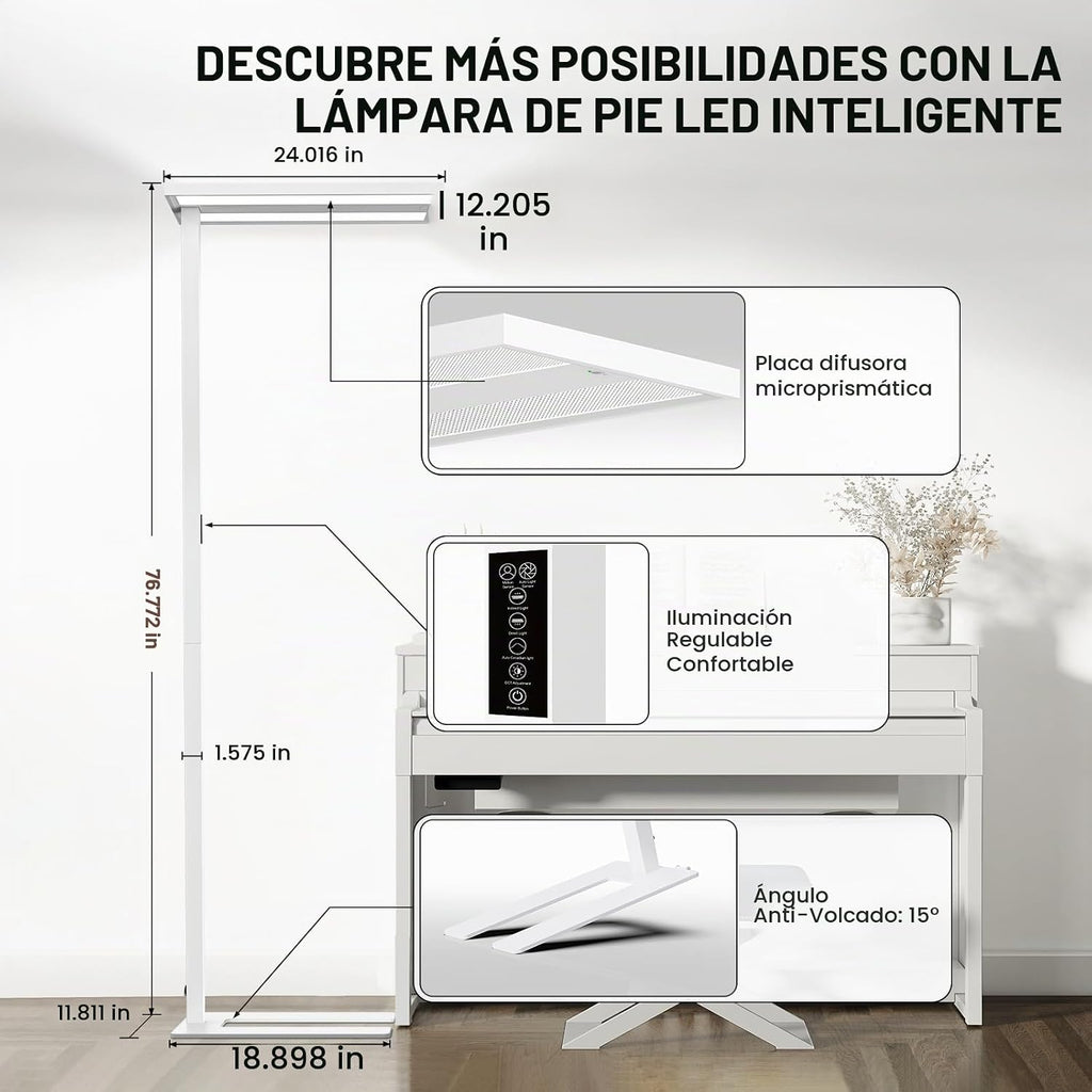 Lámpara 76" lámpara de pie del sensor de movimiento, lámpara derecha