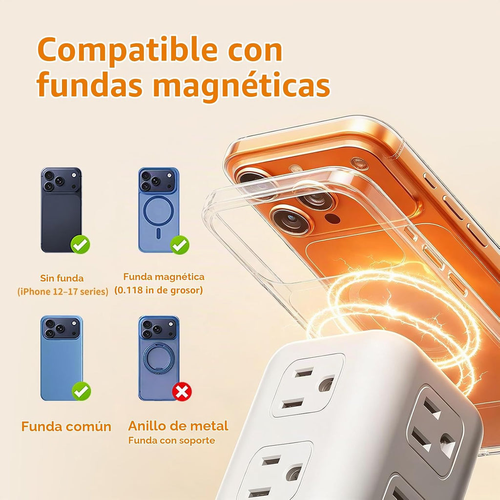 SMALLRT - Cable de extensión con múltiples tomas, torre de regleta de alimentación con protector de sobretensiones, extensor de salida de 10 pies con 12 salidas de CA, 4 USB, regleta de alimentación