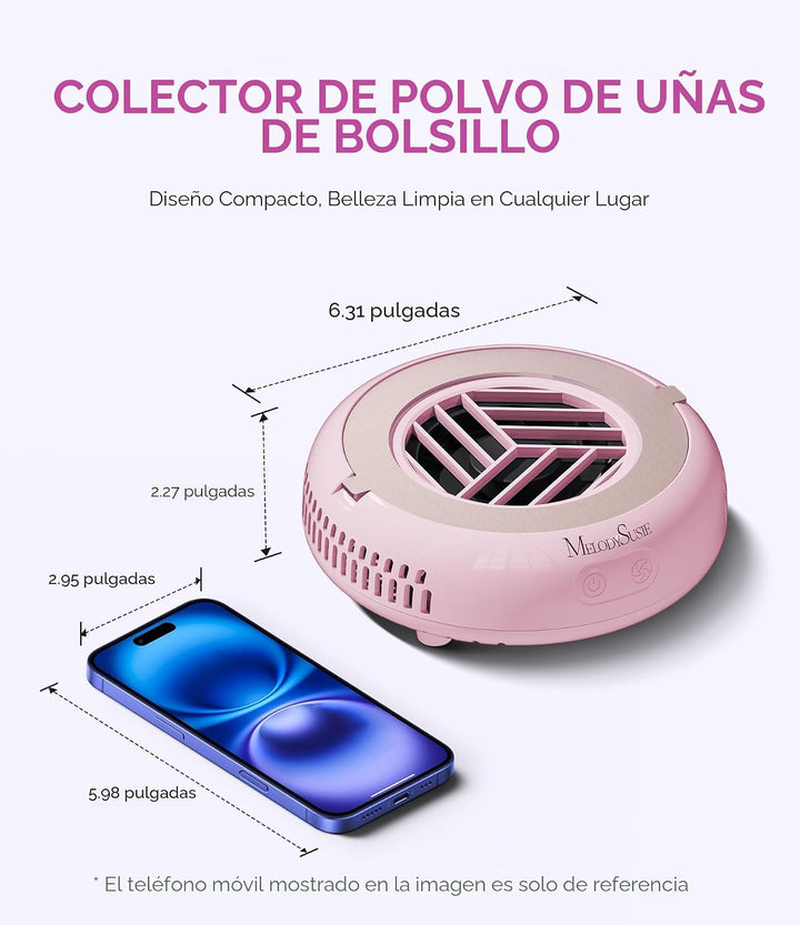 MelodySusie HProA - Colector de polvo de uñas de tamaño bolsillo co...
