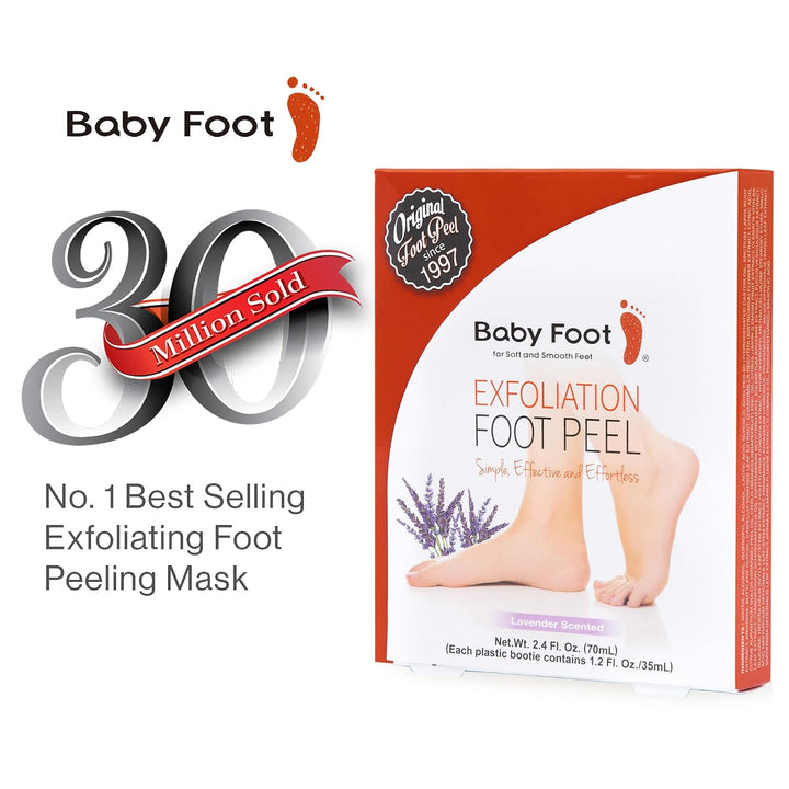 Baby Foot Deep Exfoliación para pies, aroma lavanda, 2.4 FL. oz, Pa...
