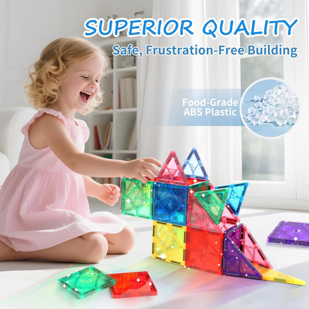 Mruikeny 100 Piezas Azulejos Magnéticos para Niños de 4-8 Años, Azu...