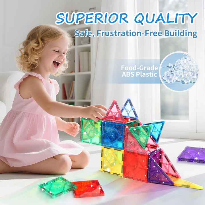 Mruikeny 100 Piezas Azulejos Magnéticos para Niños de 4-8 Años, Azu...