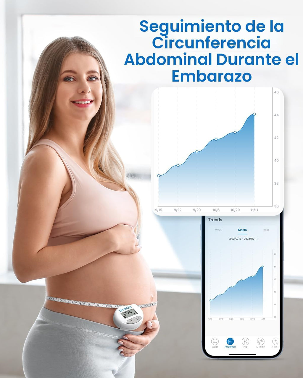 RENPHO Cinta métrica de cuerpo inteligente, aplicación Bluetooth