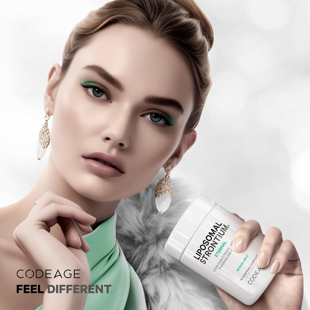 Codeage Suplemento de estroncio liposomal, citrato de estroncio, vi...