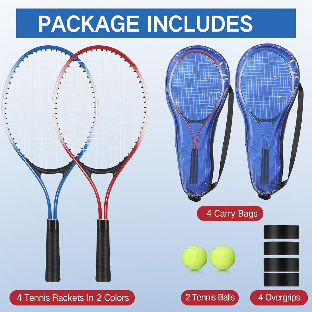 4 raquetas de tenis recreativas