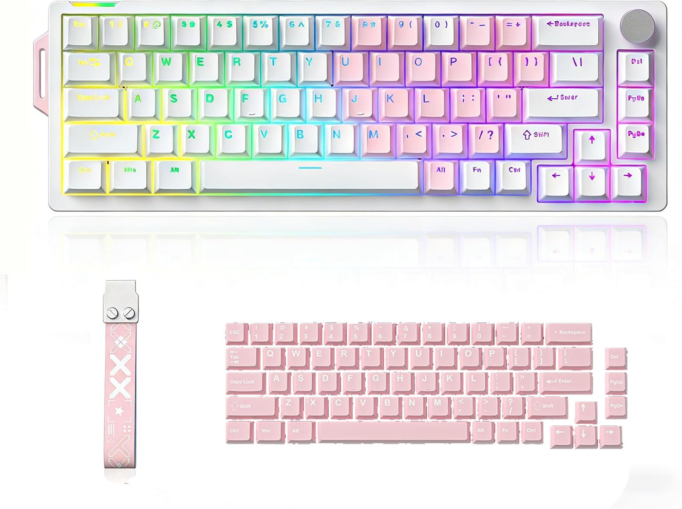 Gaozen Teclado mecánico para juegos FURYCUBE 68% con retroiluminaci...