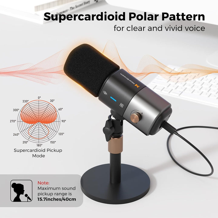 NearStream AM25X Gen2 Micrófono de Condensador XLR\/USB con Cancela...