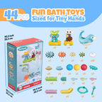 Juguetes de baño para niños pequeños, juego de juguetes de pista de cascada montado en la pared con elefante y ducha de árbol, tubo de pulverización de agua, engranajes giratorios, pista deslizante de