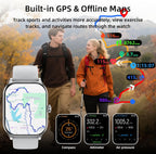 Smart Watch, GPS y Mapas Libres, Pantalla HD de 1.96", IA, Llamadas y Mensajes por Bluetooth