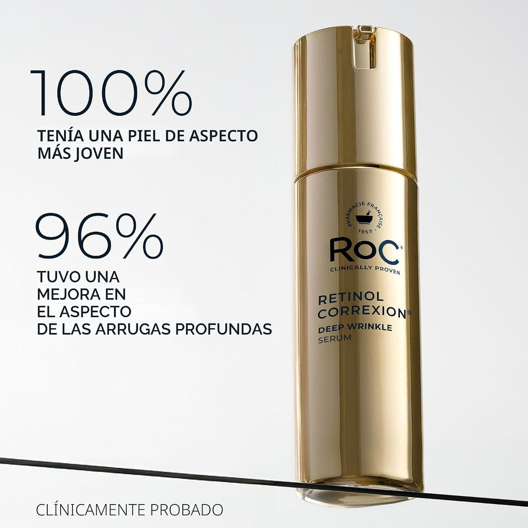 RoC Retinol Correxion Deep Wrinkle Retinol Face Serum con ácido asc...