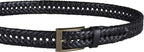 DOCKERS Cinturón de cuero trenzado para hombre, correa casual total...