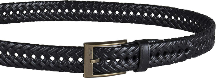 DOCKERS Cinturón de cuero trenzado para hombre, correa casual total...