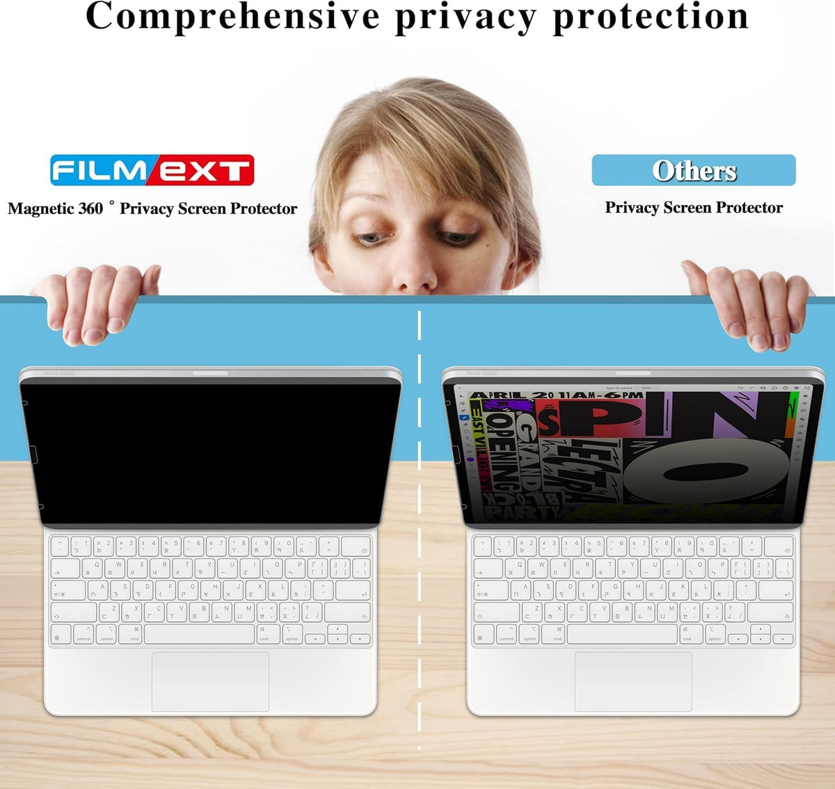 Filtro de Privacidad Magnético 4 Vías para iPad Pro 13 pulgadas M5 M4 2025 8th/7th Gen
