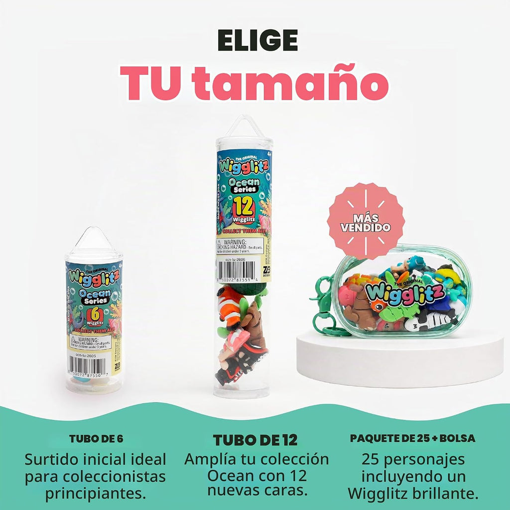 Ocean - Paquete de 12 juguetes coleccionables para ansiedad Wiggly