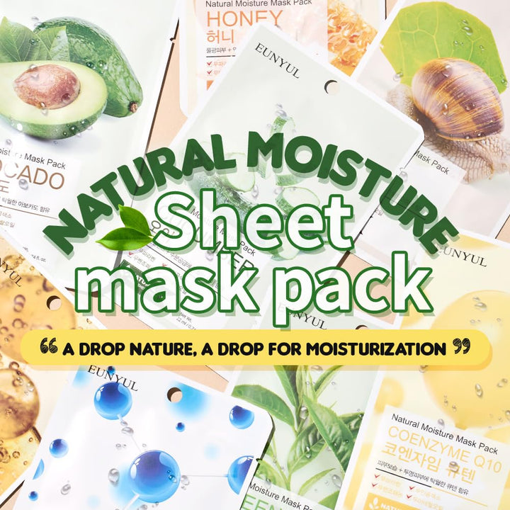 EUNYUL Hoja de mascarillas naturales [Paquete de 10] \u2013 10 tipo...