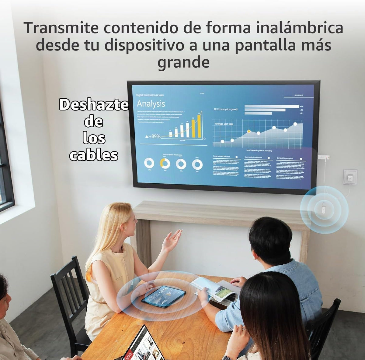 j5create Adaptador de pantalla inalámbrico ScreenCast 4K Max con antena