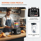 Licuadora comercial, licuadoras de encimera de 2200 W con escudo extraíble, licuadora silenciosa para batidos y trituración de hielo, licuadoras profesionales de 52 onzas, 38000 RPM para cocina, K80 (negro)