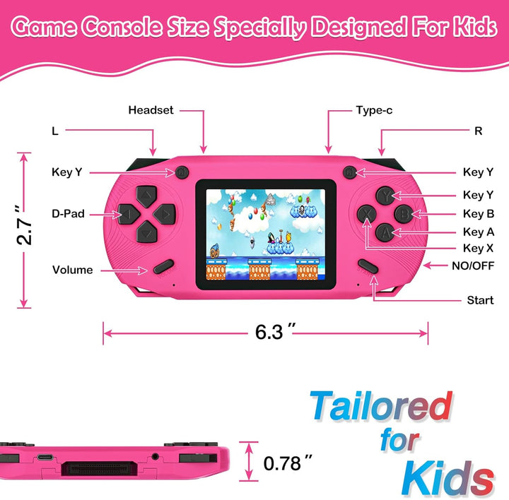 Consola portátil de 16 bits para niños, reproductor de juegos retro...